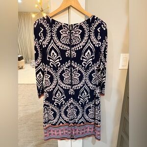 Vince Camuto Navy Patterned  Dress NWOT Size 6